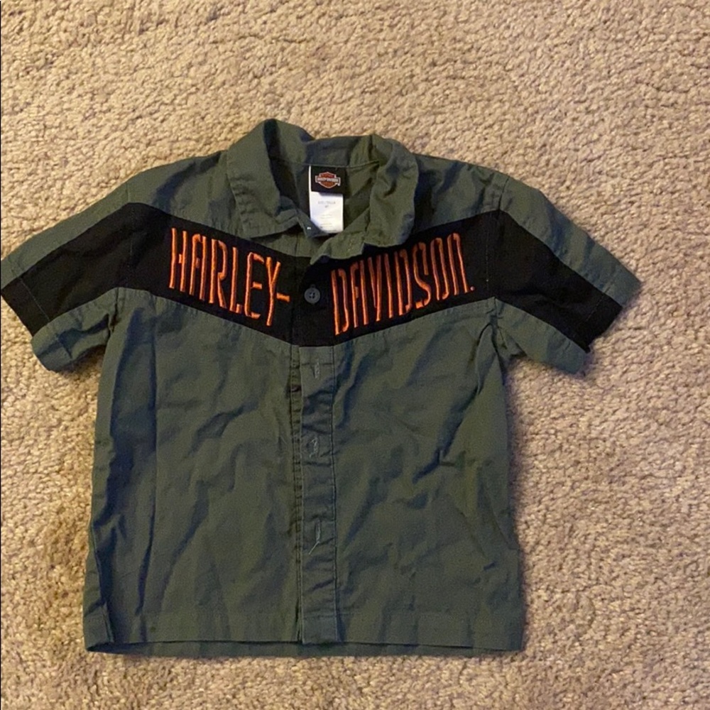 Boys Harley-Davidson button down shirt.